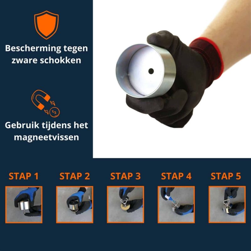 Terror cover Beschermhoes Terror die de magneet beschermt tegen zware schokken tijdens het magneetvissen, met een instructiehandleiding
