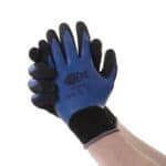 Blauwe Magnetar werkhandschoenen met zwarte gripcoating, stevig en comfortabel voor veilig magneetvissen en outdoor gebruik.