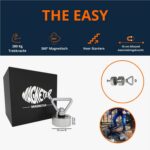 Compacte 360° neodymium vismagneet met 280 kg trekkracht en oogbout, perfect instapmodel voor beginnende magneetvissers.