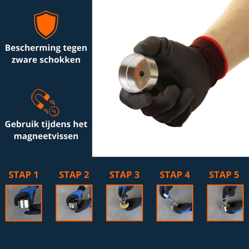 Beschermhoes voor vismagneten tegen zware schokken, eenvoudig te monteren en ideaal voor veilig magneetvissen.