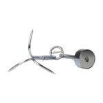 RVS haak met drie scherpe tanden en bevestigde neodymium vismagneet, ideaal om objecten uit het water te halen bij magneetvissen.