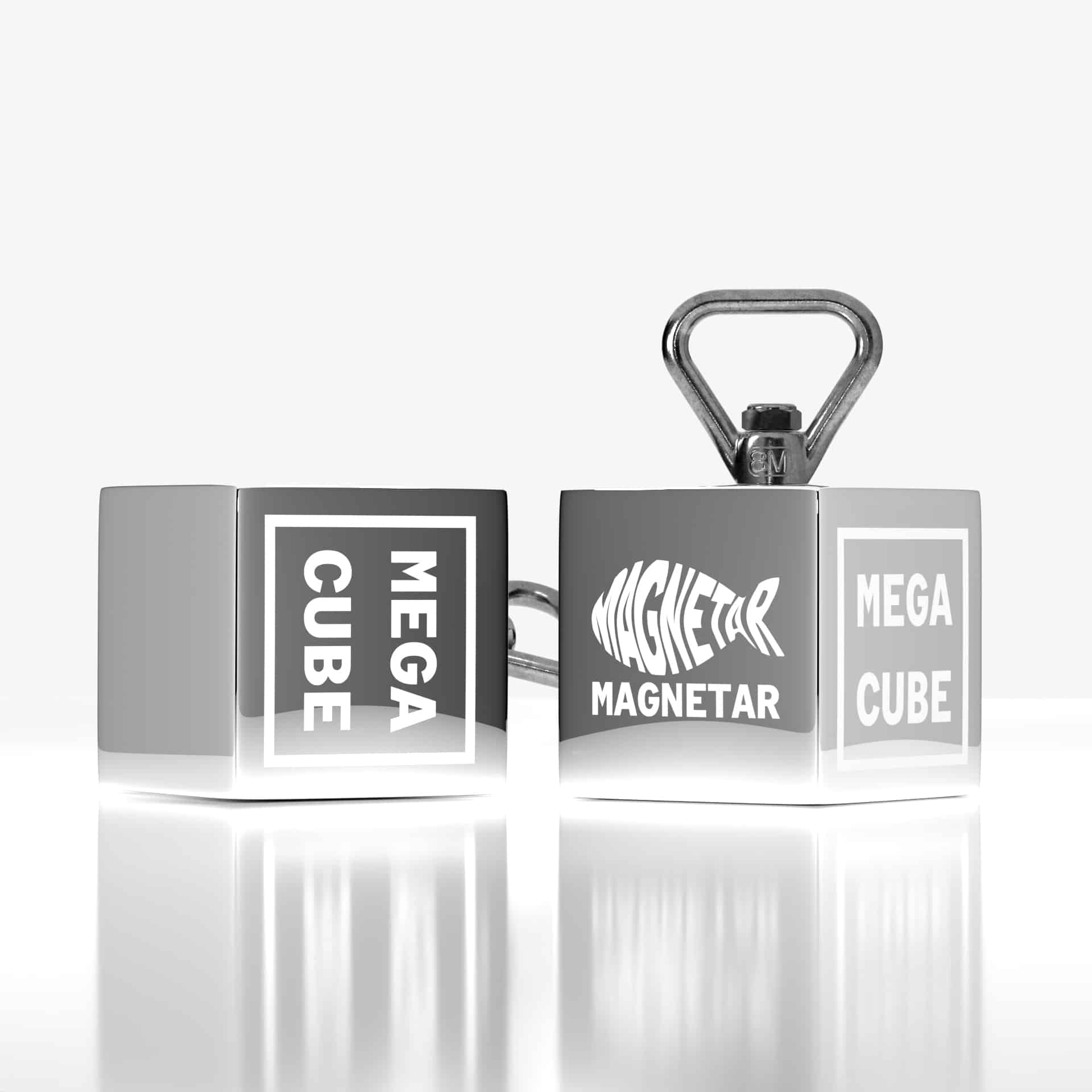 Magnetar Mega Cube 360° neodymium vismagneet met extreem sterke trekkracht, robuust blokontwerp en stevige oogbout voor professionals.