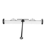 Magnetische terreinbezem met wielen, trekstang en oogbouten, productfoto, voor het opruimen van spijkers en metaal op terrein en werkvloer